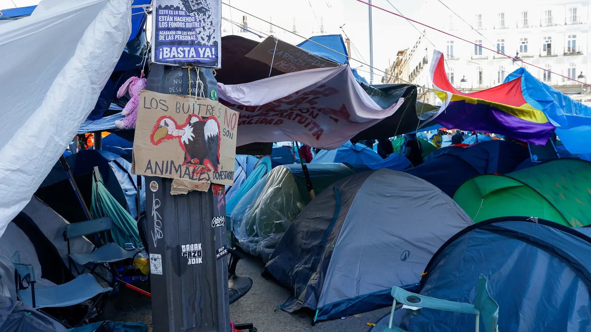 Protesta en Sol Madrid: más de 1,2 mil personas en acampada por el derecho a la vivienda